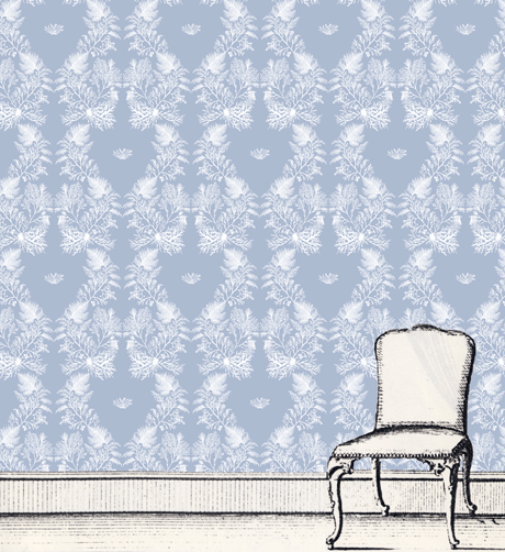 Weed periwinkle chair.